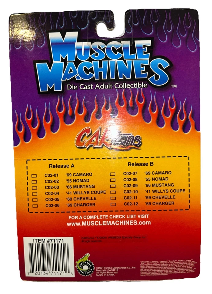 * 1:64 DieCast New Muscle Machines CARtoons Red Jeep ‘41 Willys Coupe #C02-10 - Image 2 of 4