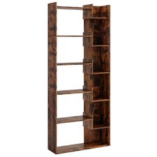 Decorative Storage Shelving Unit with Open Display Shelf-Brown