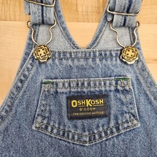 Vintage Oshkosh B'Gosh Vestbak Overalls Baby 24 Months Leg Snaps Blue Denim USA