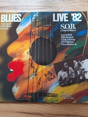 Blues Live 82 Original-Autogramme von Mose Rutues u. Billy Branch auf LP Cover !