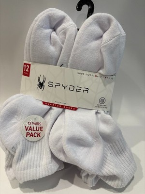 Spyder Quarter Socks 12-Pair Value Pack White Men Women