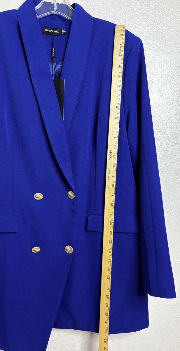blue gold button blazer dress Navy Double Breasted Gold Button Blazer Dress
