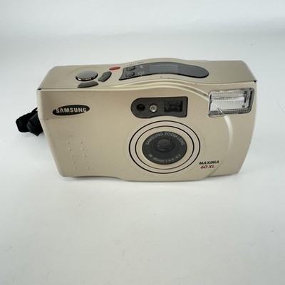 Samsung Maxima 60 XL 35mm Film Camera Point Shoot Zoom Lens Flash Gold