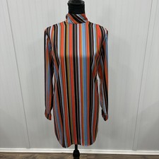 ASTR the Label Striped Mock Neck Long Sleeve Mini Dress Multi Size S NWT