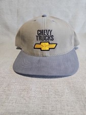 Chevy Trucks Hat Vintage Bowtie Trucker Snapback Hat Grey One Size Made In USA
