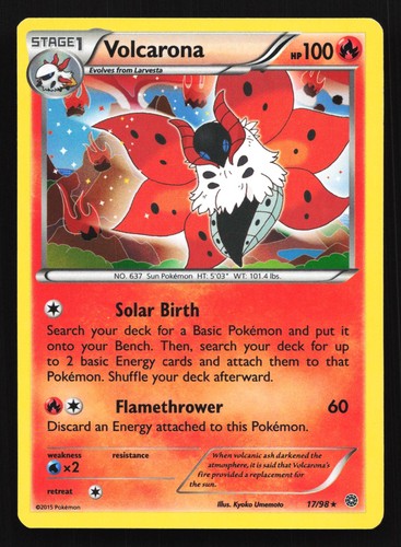 Volcarona 17/98 Ancient Origins Holo Rare Pokemon Card