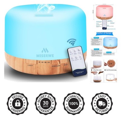 Elegant 500ml Essential Oil Diffuser with Remote Control - Aromatherapy Bliss