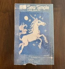 RARE Vintage Sew Simple Unicorn Latch Hook Kit NEW SEALED 17  x 24  E711