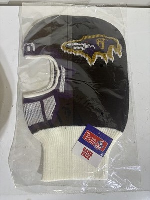 (10) pieces Vintage 1990 Game Face Baltimore Ravens Knit Ski Mask NFL USA Made