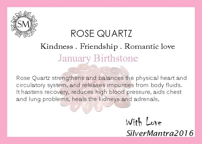 Naturale Quarzo Rosa Gemma 925 Argento Sterling Regalo di Natale Ciondoli - Immagine 4 di 4