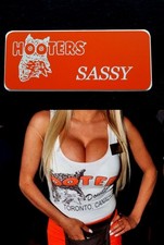 3 Hooters uniforme étiquette prénom déguisement bar costume extra perky sucre impertinent