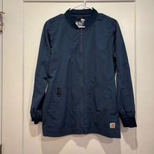 Carhartt Force Modern Fit Mens Navy Blue Full Zip Scrub Jacket Medium 6/19