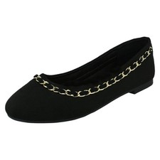 Microfiber Ballet Flats With Chain For Women