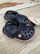 Crocs Crocband Clog Kids C5 Toddler Navy Red 204537-485 NWT Slip On Sandal