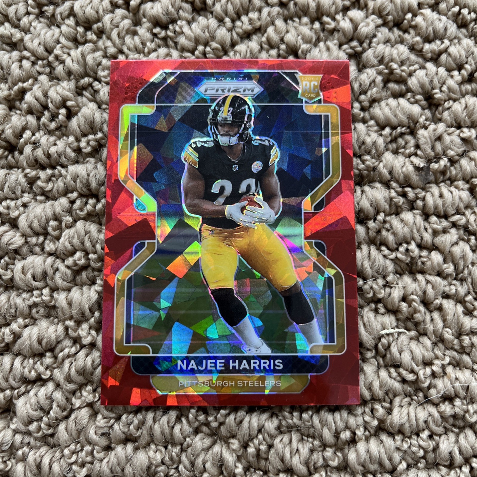 2021 Panini Prizm Najee Harris Red Cracked Ice Parallel Rookie Card RC #343