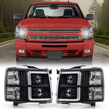 Black Led Projector Headlights Fit For 2007-2013 Chevy Silverado 150025003500