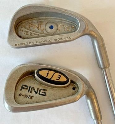Vintage PING RH Golf Clubs EYE 2 Blue Dot 4 Iron & i3 Black Dot ''W'' 0-Size Wedge