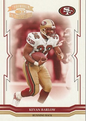 2005 Donruss Throwback Threads - Kevan Barlow #124 Gold Holofoil /99