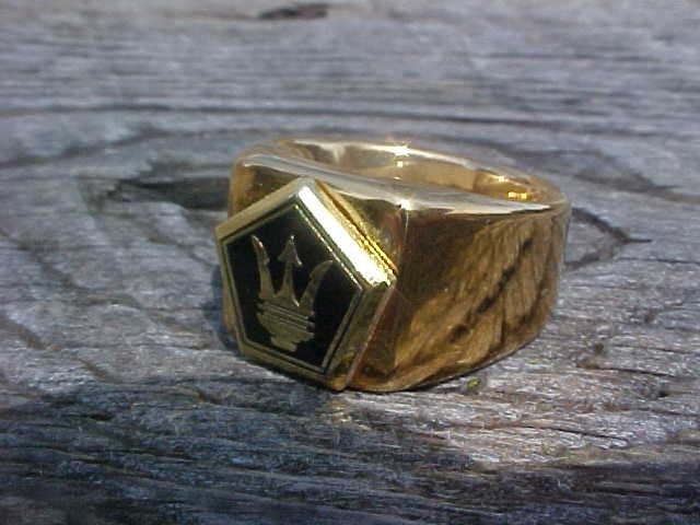 1988-1990 CHRYSLER MASERATI TC GOLD CHROME RING #8 NOS HI- QUALITY