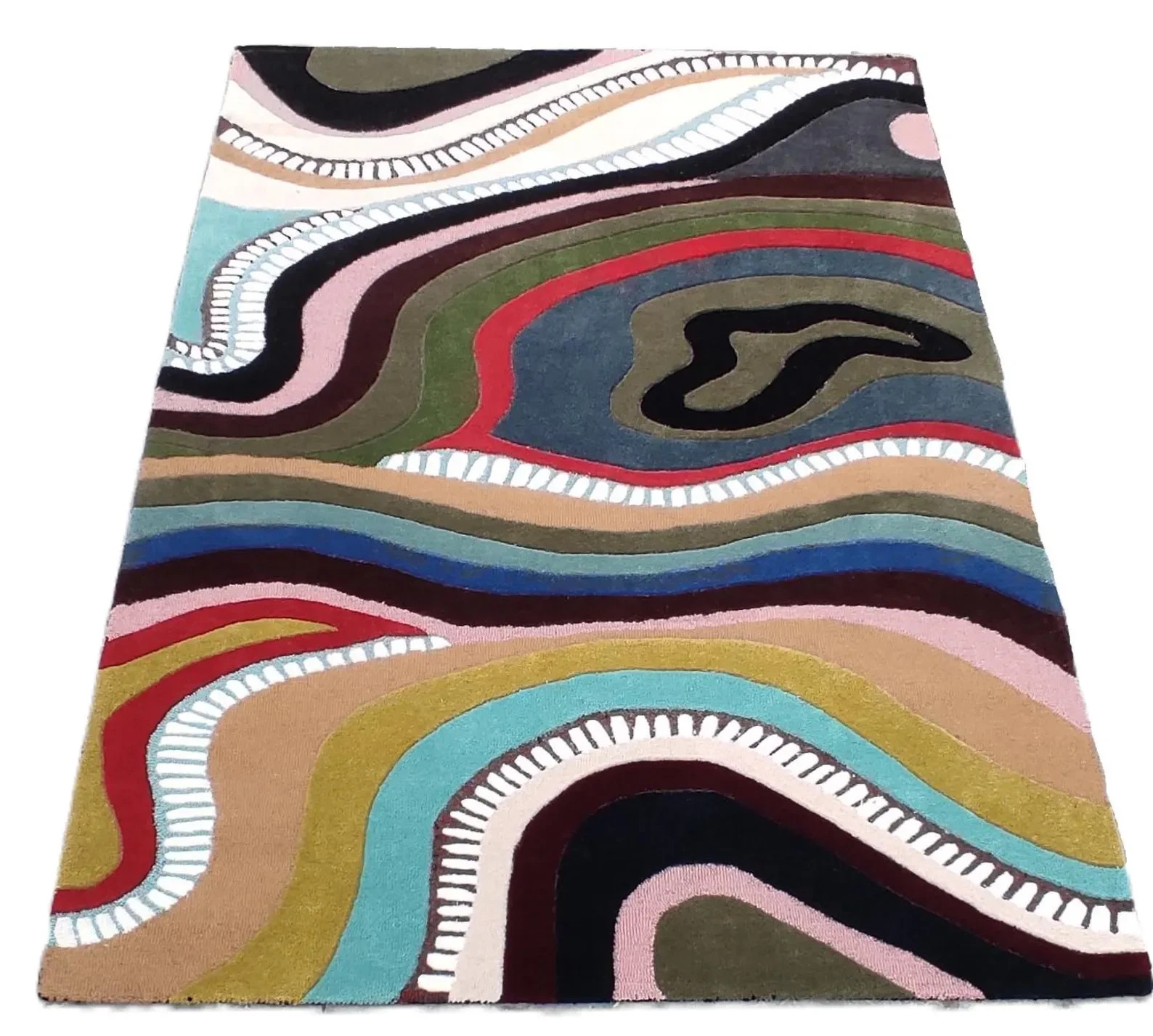 New Modern Hand Tufted Nz Wool Rug Color Multicolor Handmade Luxury Carpet Rug