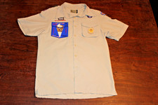Boy Scouts of America BSA Men's Shirt Tan Small Vented Poly Microfiber Waupecan