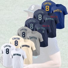 HOT NEW - Dominic Canzone #8 Seattle Mariners Player Name & Number For Fans Gift