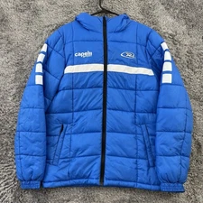 Capelli Sport Jacket Men’s Medium Blue Puffer Full Zip Hooded Rush Soccer