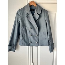 Talbots Womens Gray Double Breasted Jackie Fit Preppy Classic Blazer Size 6