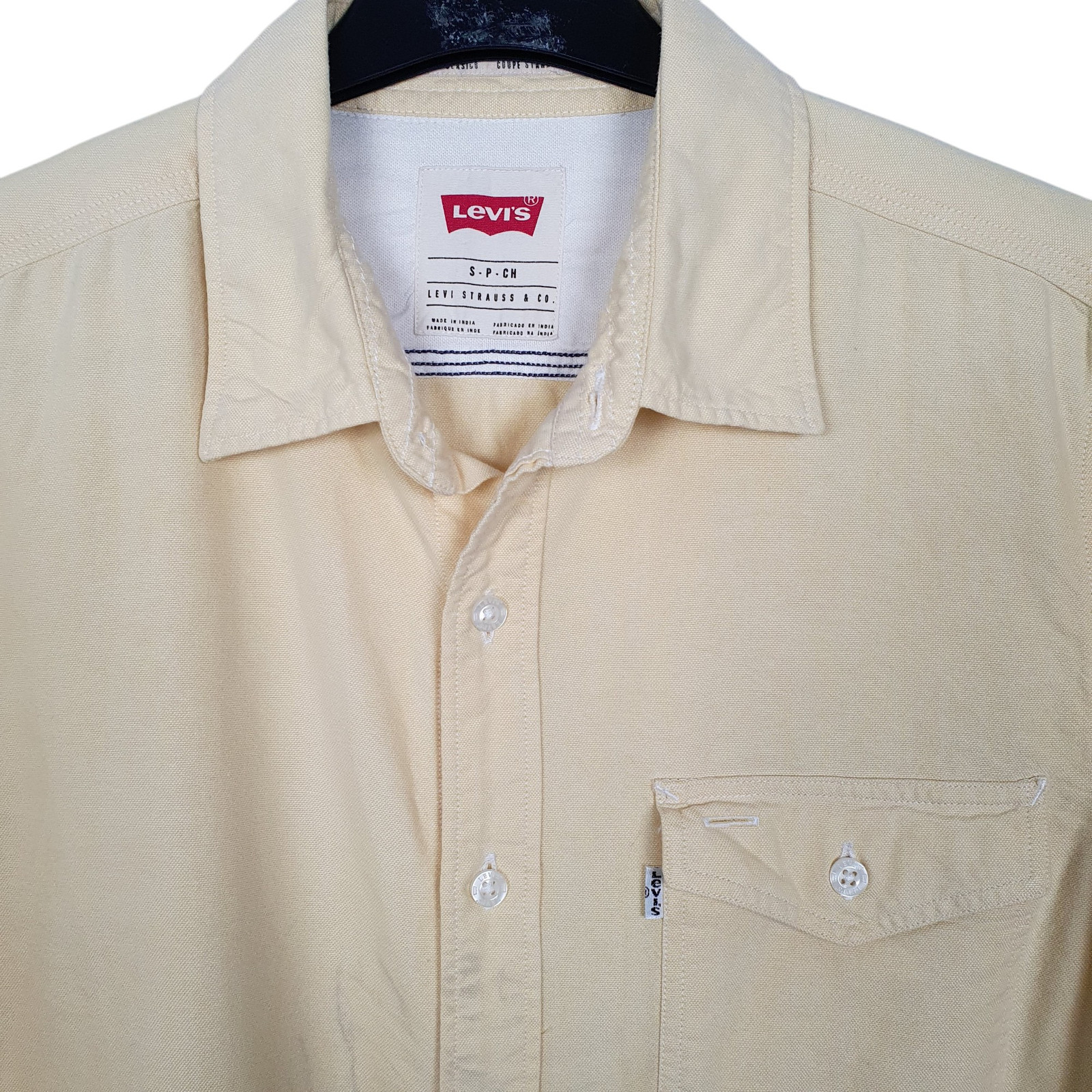 LEVIS Yellow Shirt Long Sleeve Casual Cotton Mens S image 2