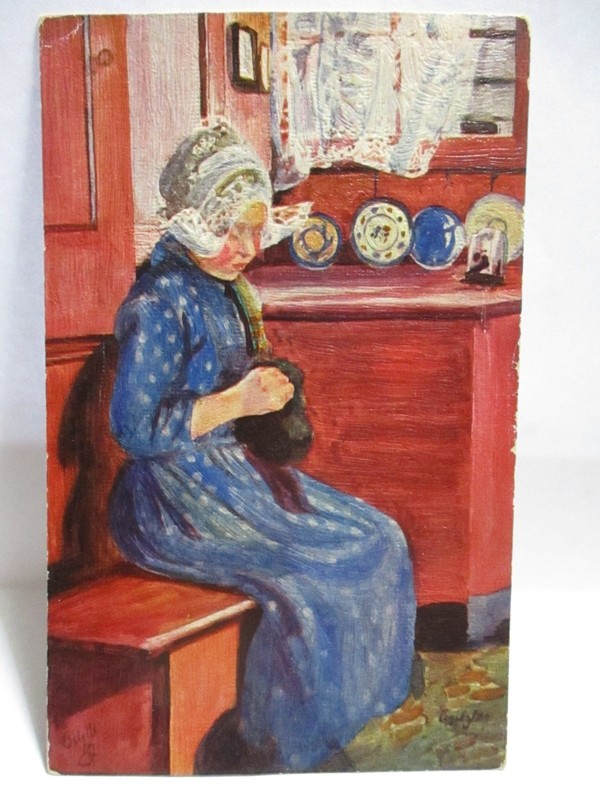 1910 RAPHAEL TUCK POSTCARD PICTURESQUE  HOLLAND, A LITTLE HOUSEWIFE