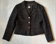 Authenticated Vintage Chanel Black Tweed Jacket FR 40 Made in France | Excellent