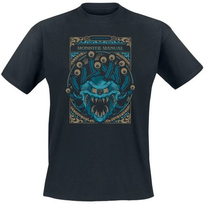 Dungeons and Dragons T-Shirt Herren Monsters Manual schwarz Fan-Merch, Gaming