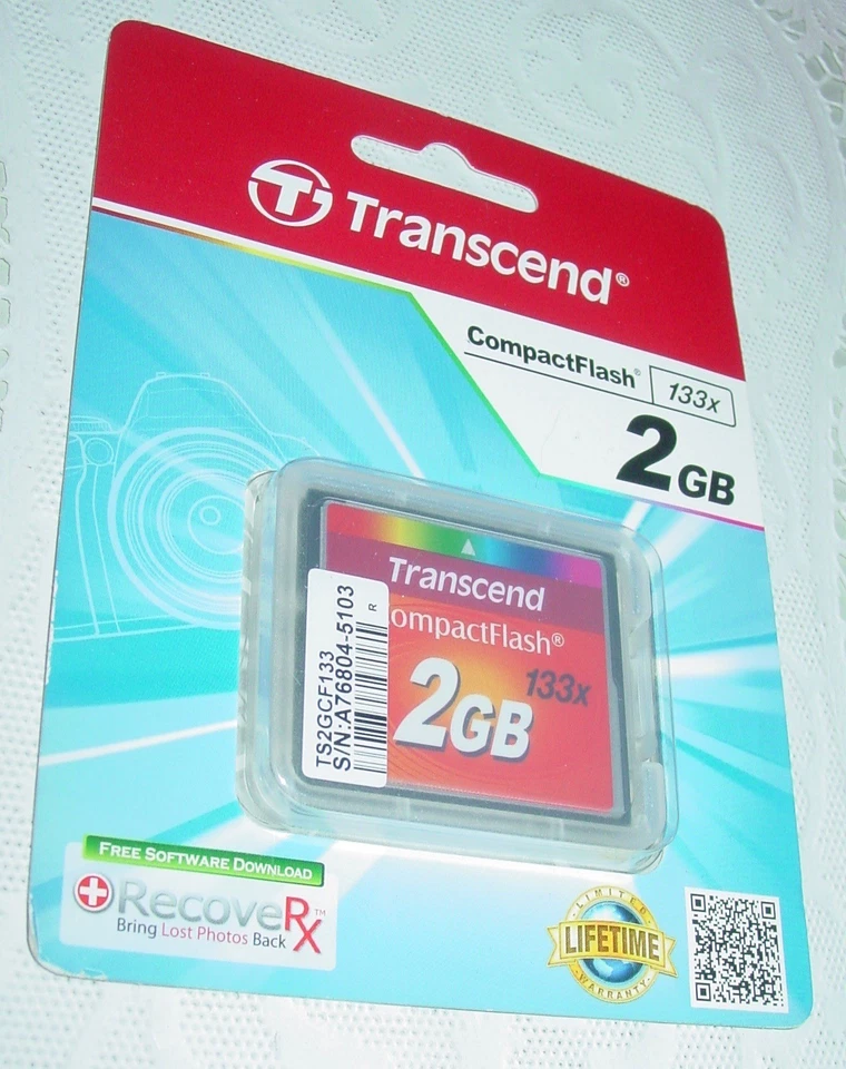 2GB Transcend speed 133x Compactflash Memory Card for NIKON CANON CF New NIB NOS - Image 4 of 4