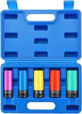 5pcs 12 Drive Impact Lug Nut Socket Set 15 17 19 21 22 Mm