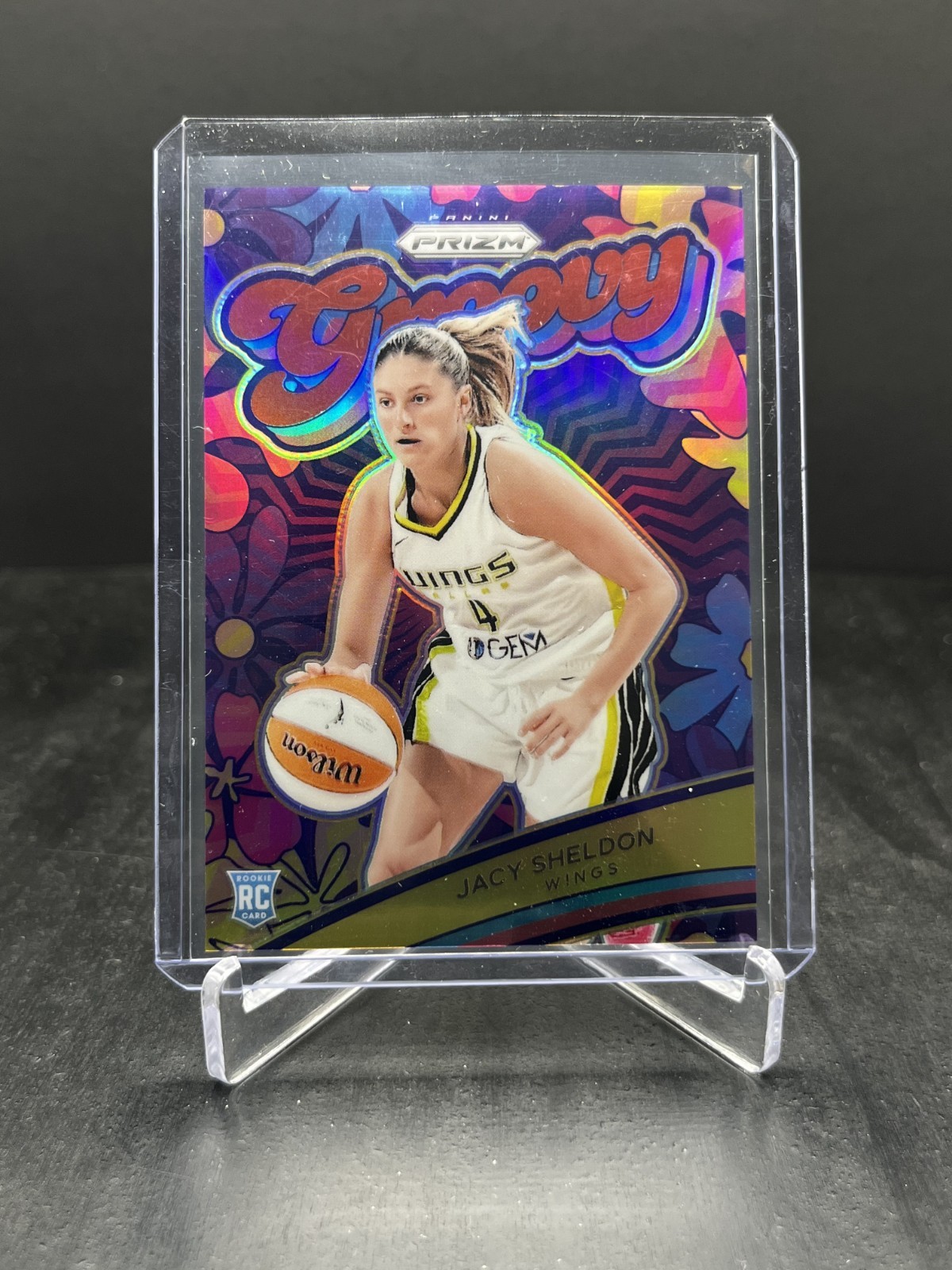 2024 Panini Prizm WNBA Basketball Jacy Sheldon RC Rookie Groovy Red 66/99 #2