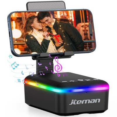 JTEMAN Gifts for Men Women,Cell Phone Stand with Bluetooth Speaker,LED Light,...