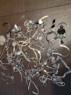 MASSIVE Estate vintage argento sterling 925 rottami/gioielli indossabili lotto 2595 grammi