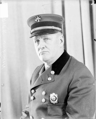 Patrick J Egan Of The Chicago Fire Department Looking Toward The  - Old Photo