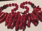 VINTAGE DEEP NICE NATURAL RED CORAL NECKLACE, 925 Clasp 👍 — photo 3