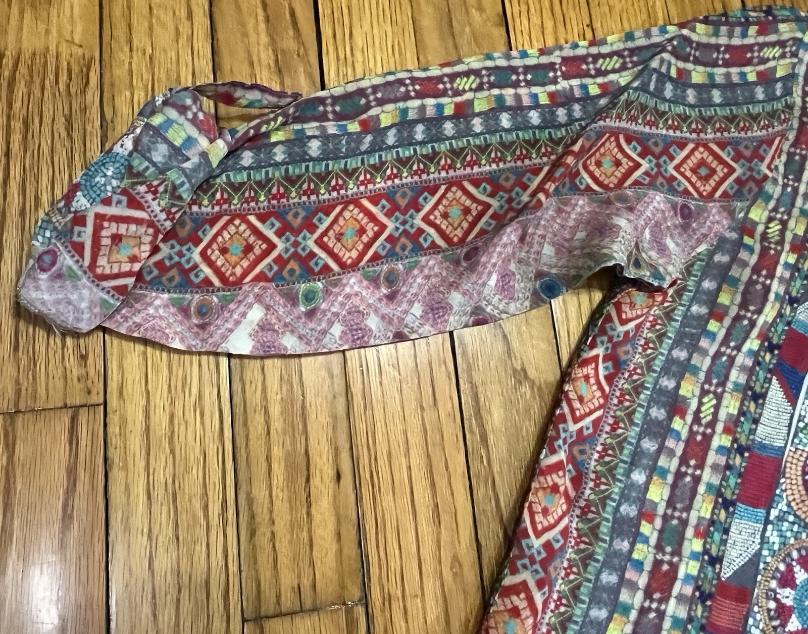 Jonny Was Geometric Pattern Button Up Blouse Wome… - image 4