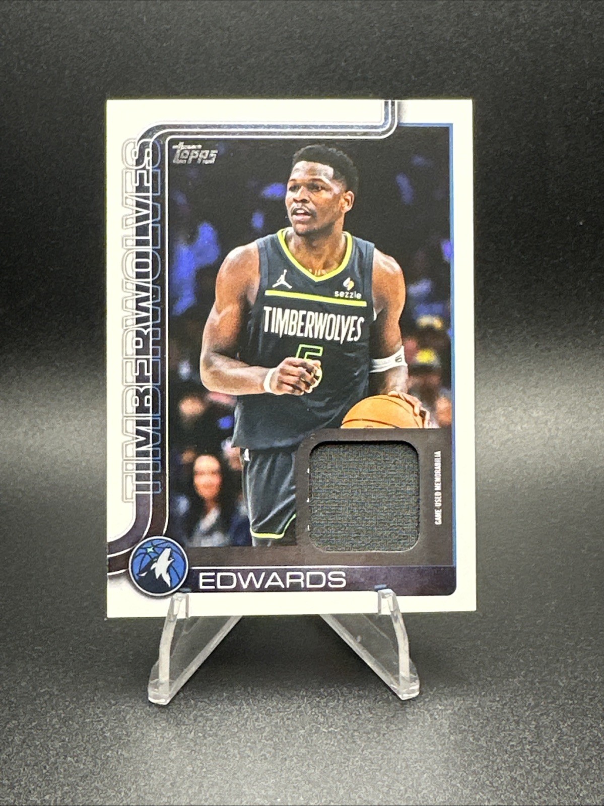 Anthony Edwards 2025-26 Topps Flagship Real Ones Relic Jersey Patch #FRO-AE