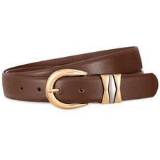 Leather Belts for Jeans Pants Dresses Ladies Leather Belts with Gold Buckle