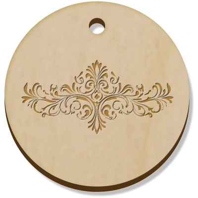 11 x 34mm 'Viktorianisches Design Line Art' Holz Anhänger/Charms (PN00074062)