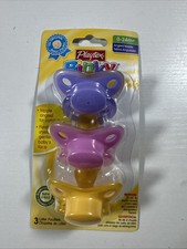 Playtex Binky Pacifiers 0-24 Months, Angled Nipple, Pink Purple Yellow NEW