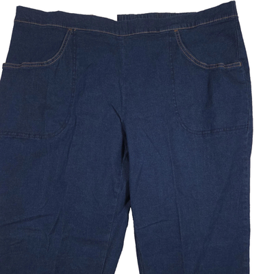 #ad White Stag Womens XL 16 18 Petite Dark Wash Elastic Waist Pull On Denim Pants $16.00