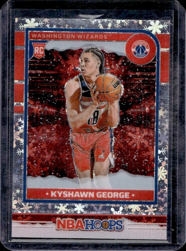 2024-25 Panini Hoops Kyshawn George RC Premium Winter Prizm Rookie #254 Wizards