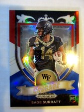 2021 Prizm Draft Picks Sage Surratt Red White & Blue Prizm Crusade Rookie Card