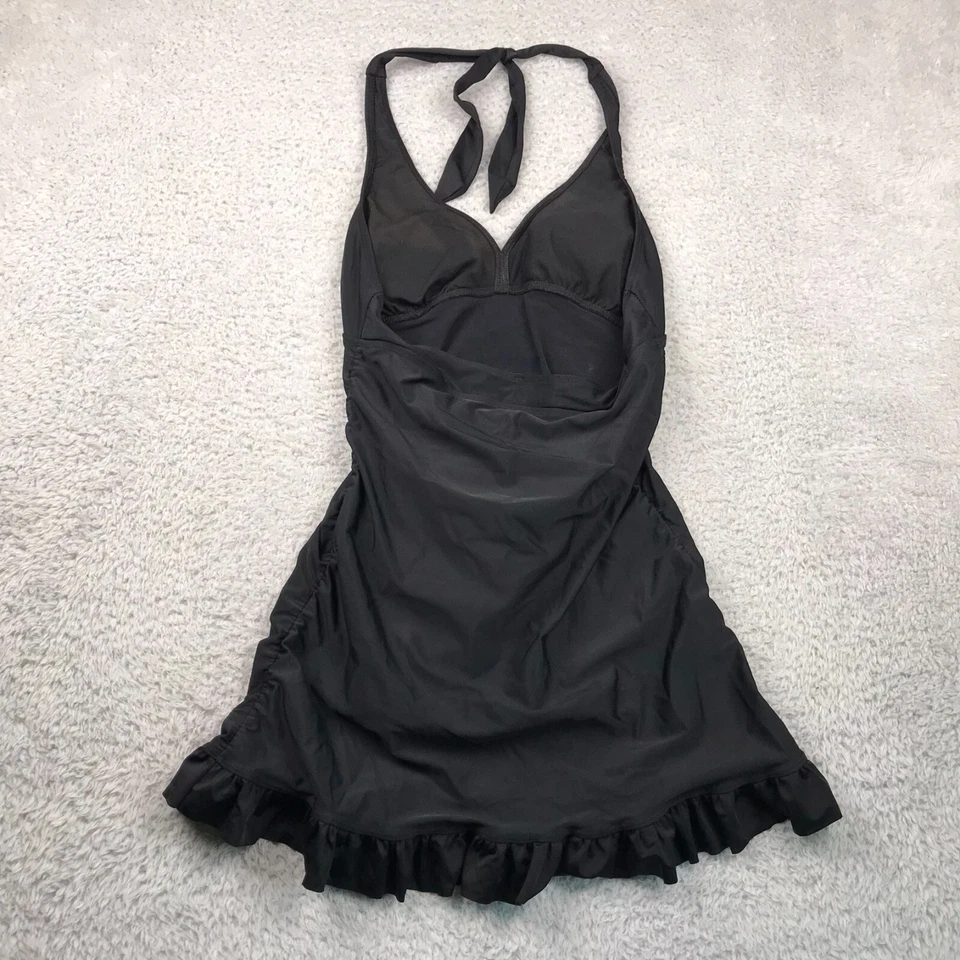 Maiô Love Your Assets By Spanx feminino L preto halter vestido de babado peça única - Imagem 3 de 4