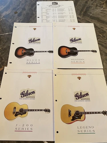 Vintage 1994 Gibson Guitar Montana Acoustic Dealer Sheets Blues Western J-200