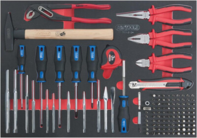 KS TOOLS SCS Zangen- und Schraubendreher-Satz, 124-tlg. in 1/1 Systemeinlage